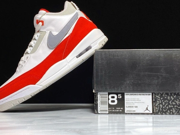 Tinker CJ0939-100 Red Jordan 3 Air Retro University White 0925